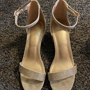 Gold Low Chunk Heel